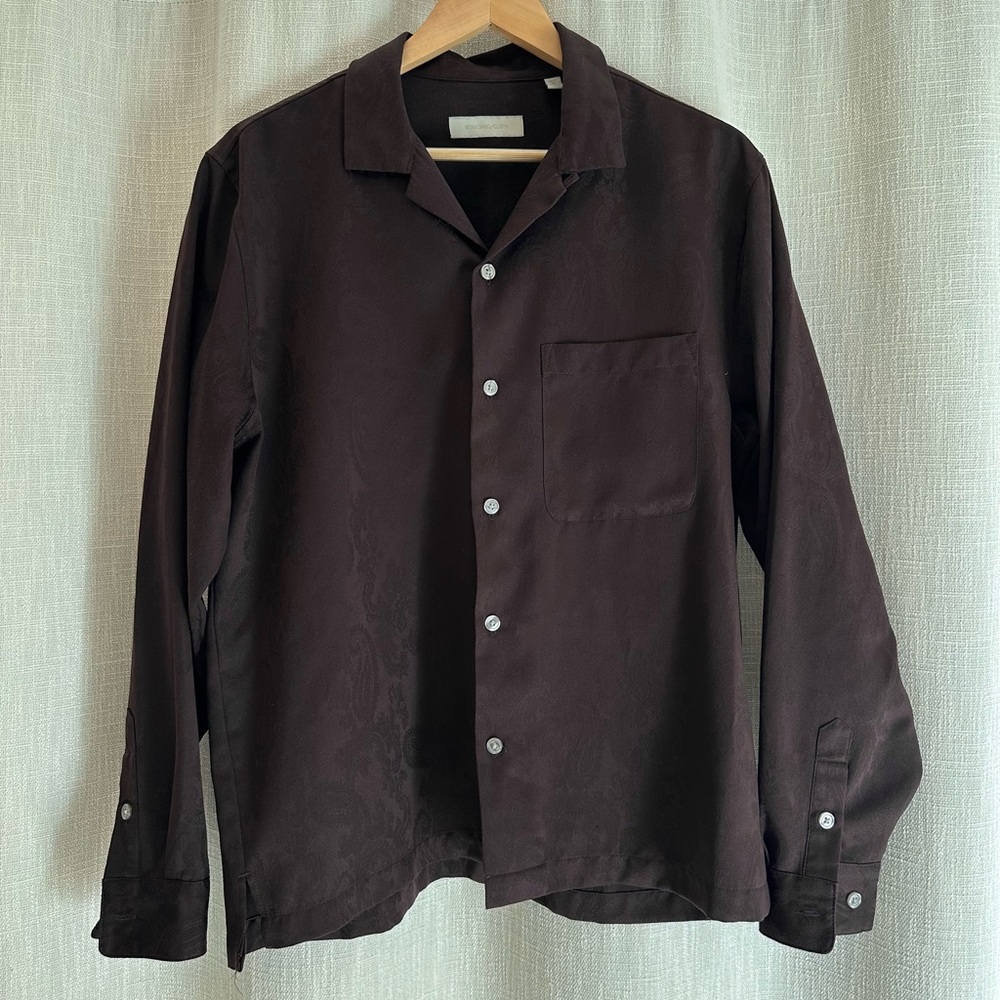 Urban Outfitters - Standard/Cloth Men’s Brown paisley jacquard Button-Up Shirt